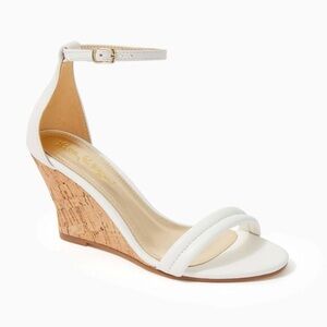 Lily Pulitzer Jenna Wedge Sandals Women’s White Size 10